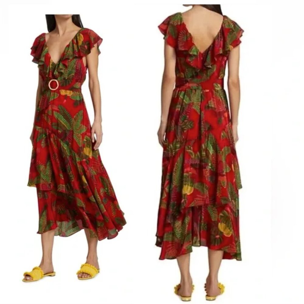 FARM Rio Red Forest Birds Maxi Dress - Picture 15 of 15